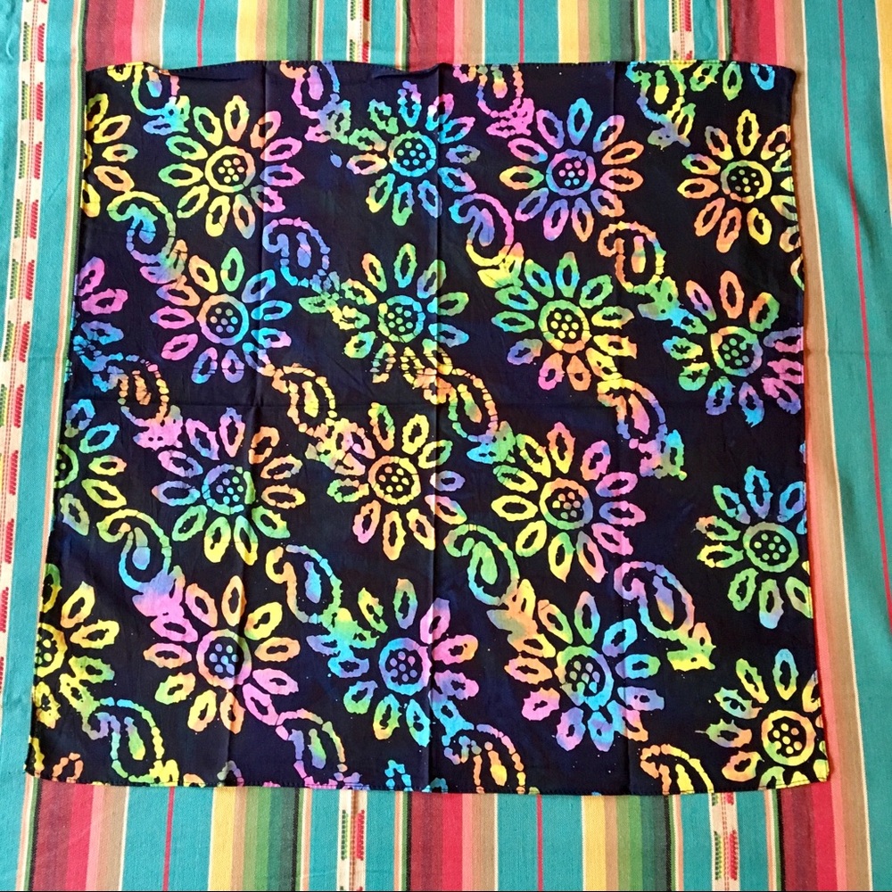 Flower🌸Power ☮️ hippy tie dye bandana/face mask😷